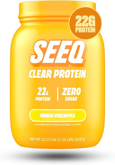 SEEQ Clear Whey Isolate Protein Powder, Mango Pineapple - 22 Servings, 22g Protein Per Serving - 0g Lactose, Sugar-Free, Keto-Friendly, Soy Free - Juice-Like Protein, Post-Workout Recovery