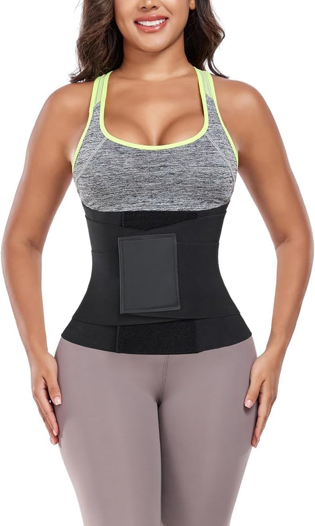 Waist Trainer for Women Waist Cincher Trimmer Ab Belt Tummy Control Body Shaper with Triple Wrap