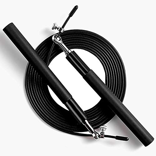 Speed Jump Rope - 360° Swivel Ball Bearing - Adjustable steel coated rope-Aluminum Anti Skipping Handle -Fitness Training Boxing Sports Exercises -Suitable for Kids and Adults
