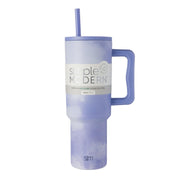 Simple Modern 40 oz Trek Tumbler with Handle and Straw Lid | Cup Holder Friendly Insulated Stainless Steel Travel Mug | Blue Dune