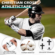 TrelaCo 1 Pcs Wrist Tape Baseball Cross Athletic 2in x 23ft Cotton Cross Wrist Tape Serrated Edges for Fingers Ankles Injury Wrap, Football Baseball Hockey Soccer (White)