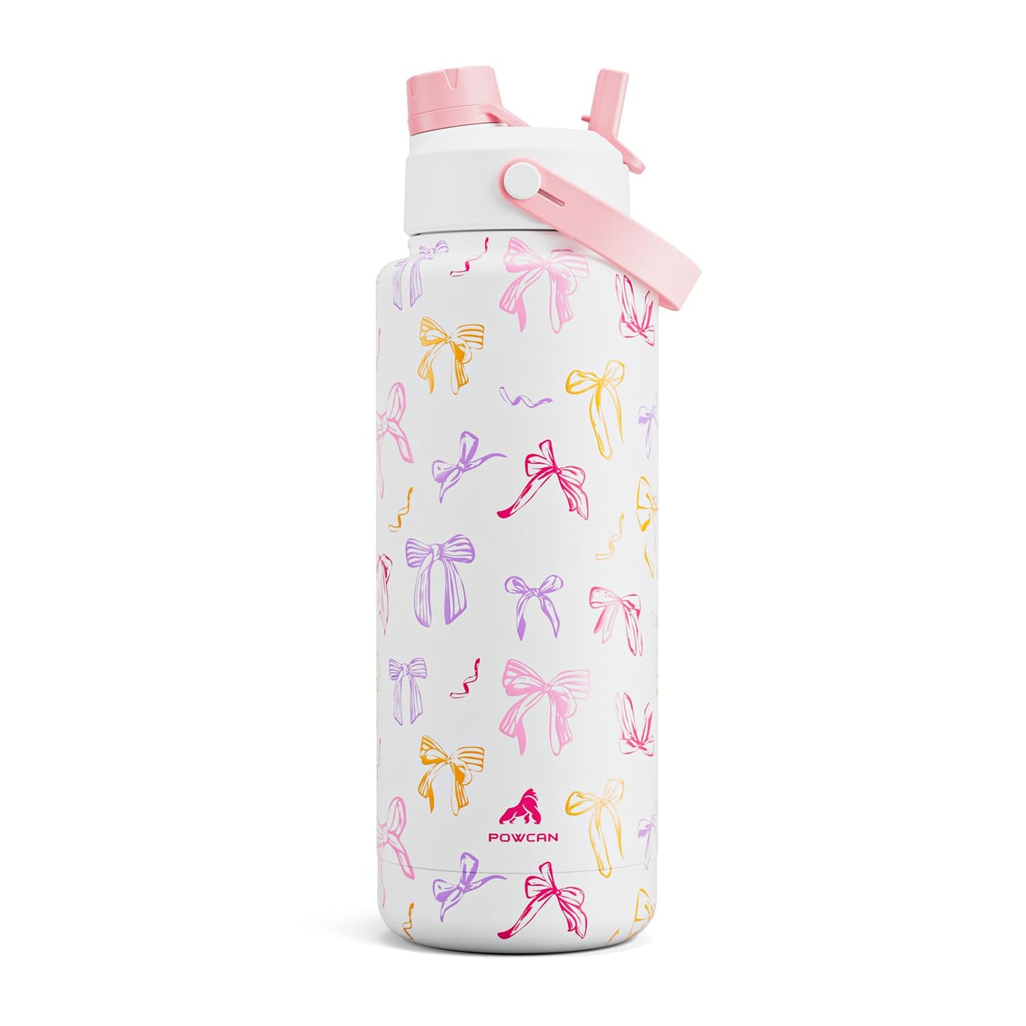 26 oz Insulated Water Bottle with 2-in-1 Straw and Spout Lid, Keep Cold 24H, Leak-Proof, Fits in Car Cup Holder, Stainless Steel Water Bottle for Sports, Travel, and School (Cotton Candy)