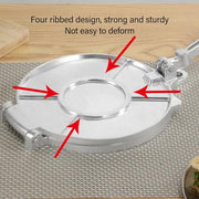 Tortilla Press 6.5 Inch, Cast Iron Tortilla Maker, Manual Roti Maker Dough Press Quesadilla Maker, Aluminum Alloy, Taco Holders, Rotis Press, For Taco, Presser Chapati To Rotate Pizza Press Silver