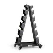 LIONSCOOL Premium Solid Steel Dumbbell Rack Stand Only, A-Frame Portable Weight Storage Organizer with Optional Tray and Wheels, Perfect for Home Gym Fitness Storage (200LBS/300LBS/700LBS Weight Capacity Available)