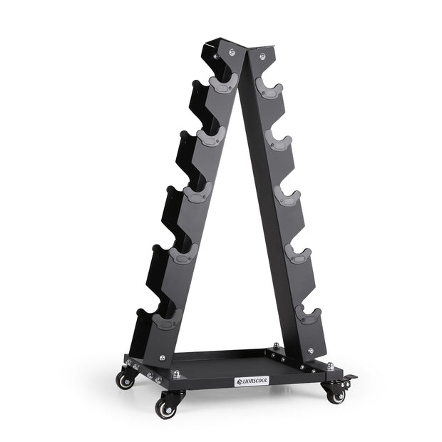 LIONSCOOL Premium Solid Steel Dumbbell Rack Stand Only, A-Frame Portable Weight Storage Organizer with Optional Tray and Wheels, Perfect for Home Gym Fitness Storage (200LBS/300LBS/700LBS Weight Capacity Available)