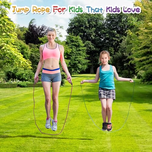 Jump Rope For Kids,Jump Rope Kids,Adjustable Soft Skipping Rope,Toddler Jump Rope With Skin-Friendly Foam Handles For Kids, Boys,Girls,Women, Men,Exercise Activity,Outdoor Fitness