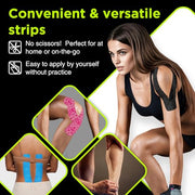 OK TAPE Precut Y-Shape Kinesiology Tape for Shoulder, Knee, Back, 10 Pcs, K Tape Strips, Provide Support & Relieve Discomfort, Water-Resistant Elastic Athletic Tape (3.5" x 10", Black)