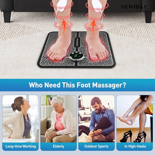 TENS & PMS,Transcutaneous Electronic Nerve Stimulator, EMS Foot Massage for Muscle Relaxation, LCD Display Screen