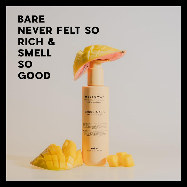 Wakse Mango Magic Hair Dissolving Cream - Painless Hair Removal Cream for Face & Body, 6.7 oz, Mango Scented