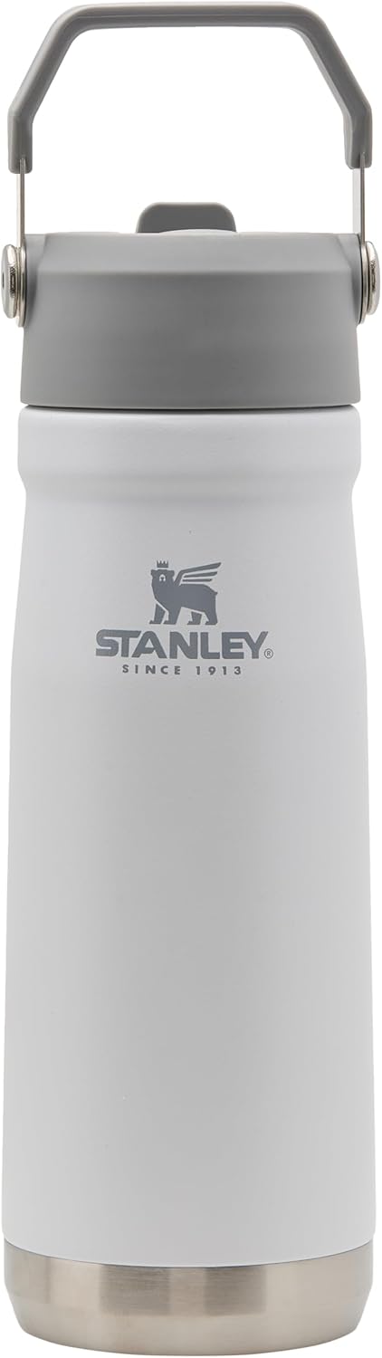 Stanley IceFlow Flip Straw Water Bottle 22 oz | Built-In Straw for Travel and Sports | Lightweight and Leak Resistant | Insulated Stainless Steel | BPA-Free | Polar