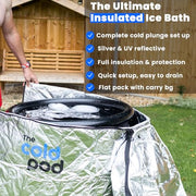 The Cold Pod Insulated Cold Plunge Tub Bundle - 85Gal Ice Bath Round Tubs with Energy Saving Multi-Layer Cover - Chiller Compatible&Silver Reflective