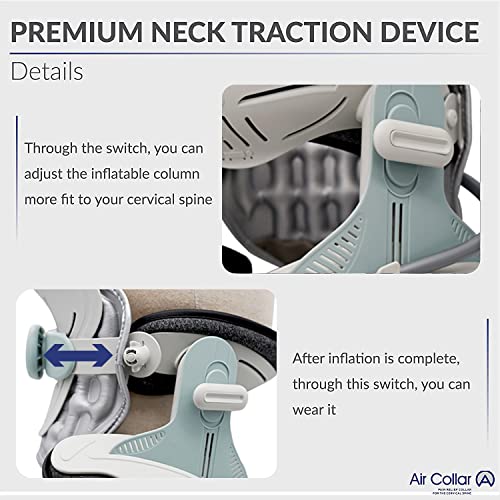 Neck Traction Device by Air Collar - Neck Stretcher - Cervical Traction Device - Neck & Shoulder Pain Relief - Stretcher Collar for Improved Spine Alignment - 2nd Generation (2nd Gen - Electric)