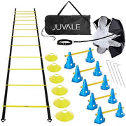 Juvale Agility Training Equipment Set - 28-Piece, One Size - Workout Equipment for Speed & Footwork with Ladder, Hurdles, Cones & Resistance Parachute for Speed Training