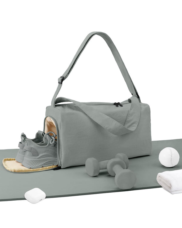 Small Gym Bag for Women with Shoes Compartment, Stylish Duffle Travel Bag for Plane, Lightweight Duffle Bag for Women & Men, Sport Gym Tote Bag with Wet Pocket for Yoga, Pilates, Swimming