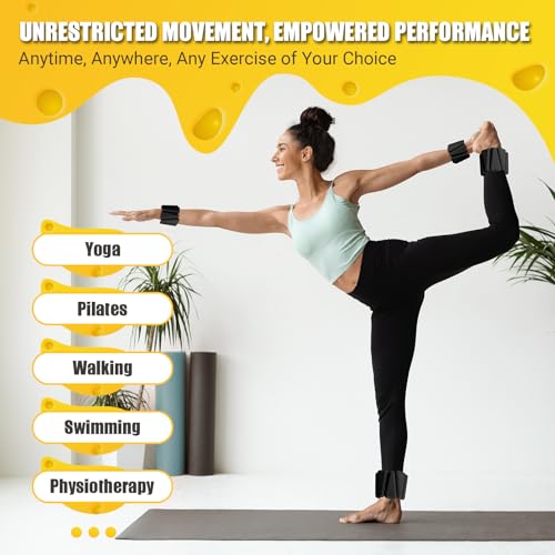 Wrist Ankle Weights Bangles 4lb/2lb for Women, Adjustable Silicone Pilates Weights Bracelet, Heavy Duty Fasteners Wearable Arm & Leg Weights for Yoga, Pilates, Barre, Walking and Gym (Set of 2)