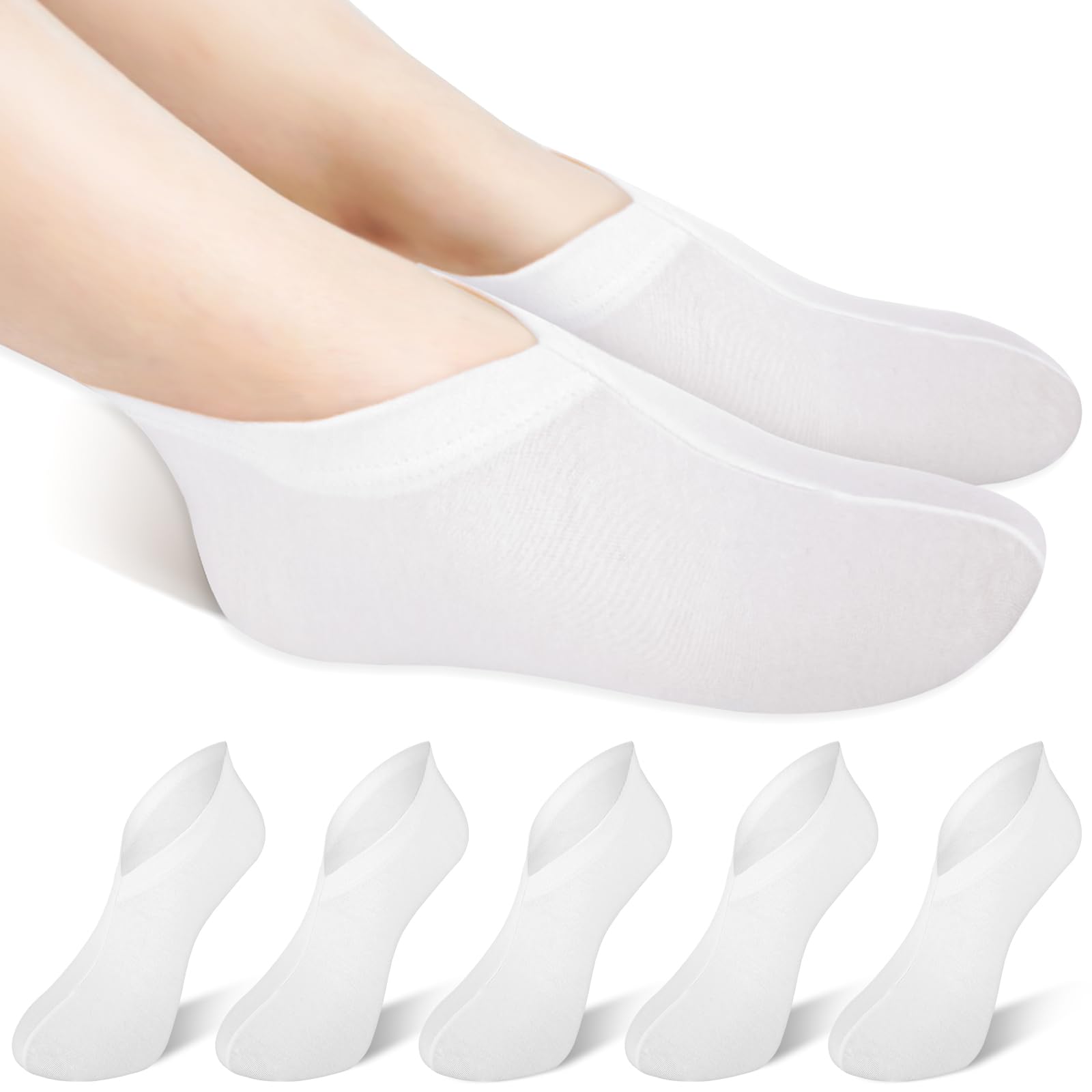 3 Pairs Moisturizing Socks Overnight, Spa Socks for Dry Feet, Cotton Moisture Enhancing Socks, Lotion Socks for Cracked Heel Repair, Cosmetic Moisturizing Socks for Women White