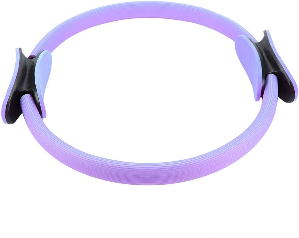 ZJchao Yoga Pilates Ring Circle for Thighs Legs Fitness Strengthen Core Back Improve Muscle Mobility Lightweight Portable Green Pink Black 15 in Diameter (Violet)