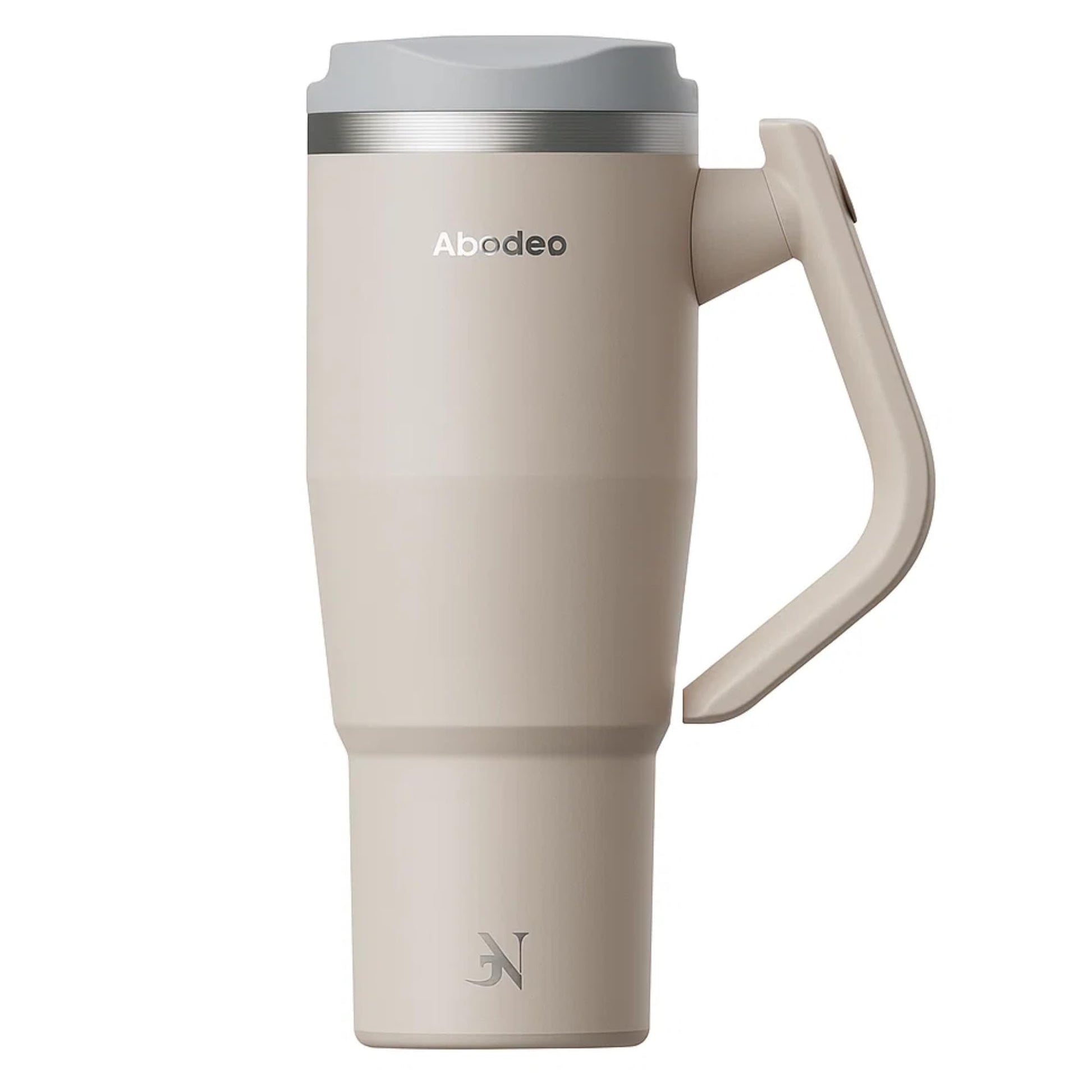 Insulated 40 oz Tumbler with Rotatable Handle, Straw & Leak Proof Lid - Stainless Steel Coffee Mug, Reusable Water Bottle Flask | Travel Coffee Tumblers - Fits Most Car Cup Holders (Black)