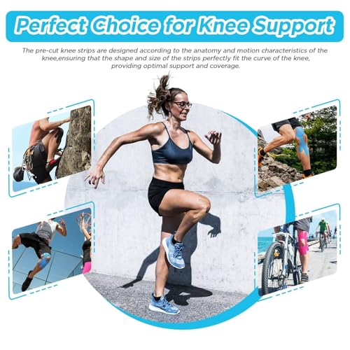 OK TAPE One-Structure K-Tape Patches | Precut for Knee Kinesiology Tape | Pain Relief and Accessories | 10 Pcs and Beige