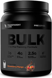 Transparent Labs Bulk Black Pre Workout - Clinically Dosed, Sugar Free Preworkout for Men and Women with Beta Alanine Powder, Citrulline Malate, & Caffeine - 30 Servings, Cherry Kiwi