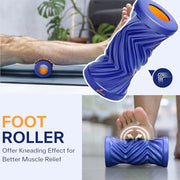 Sportneer 4 in 1 Foam Roller Set: Dual Textures Foam Roller, Foot Roller, Lacrosse Ball, Traction Massage Ball with String, Deep Massage Roller for Whole Body Release, Physical Therapy