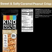 KIND Protein MAX Sweet & Salty Caramel Peanut Crisp Snack Bars, 20g of Protein, Keto Friendly, 1g of Sugar Per Bar, Gluten Free, 4 Count Box