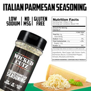 Wicked Cutz Italian Parmesan Grill Seasoning Set, 2 Pack of Grilling Spices, Jerky Seasoning, Low Sodium & Gluten Free Spices & Seasonings