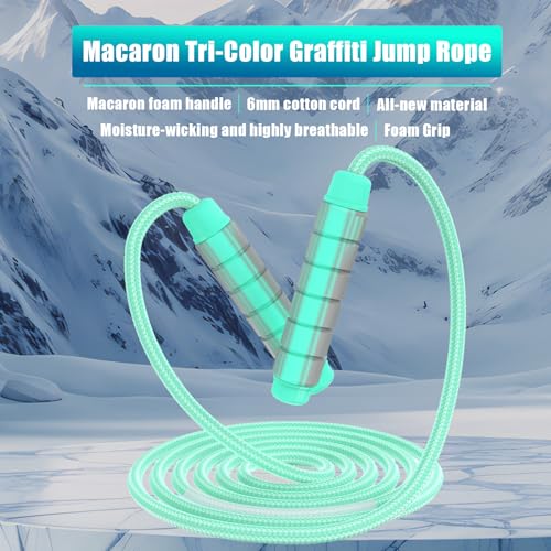 Jump Rope for Women & Men Adjustable Length Cotton Skipping Rope for Adults & Kids Workout Equipment for Weight Loss, Cardio, Boxing & Fitness Suitable for Home, Gym & School Use