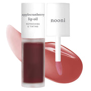 NOONI Korean Hydrating Lip Oil - Appleberry | Long-Lasting, Moisturizing, Plumping, Revitalizing for Dry Lips, Waterproof, No Peel Off, Hydrating, Nourishing Crystal Clear, 0.12 FL Oz