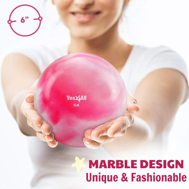 Yes4All Weighted Toning Balls for Exercise, Soft Medicine Balls for Exercise, Pilates, Yoga, Balance, Flexibility, 2-10lbs