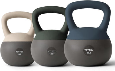 YOTTOY Soft Kettlebell, Set for Strength Training Kettlebells & Home Workouts, Soft-Sided Cushioned Base, Wide-Handle - Ideal for Men, Women, & Beginners