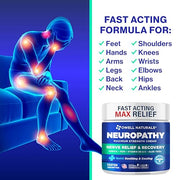 OWELL NATURALS Neuropathy Cream Extra Strength Nerve Relief Cream for Foot, Hands, Legs, Toes with Arnica, Vitamin B6, Aloe Vera, MSM - Made in USA