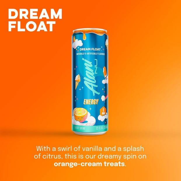 New Alani Energy Drinks Witches Brew, Dream Float, Hawaian Shaved Ice Variety Pack, Sugar-Free, Low-Calorie, 200mg Caffeine, Energy Boost Drink 12 fl oz (Pack of 6)