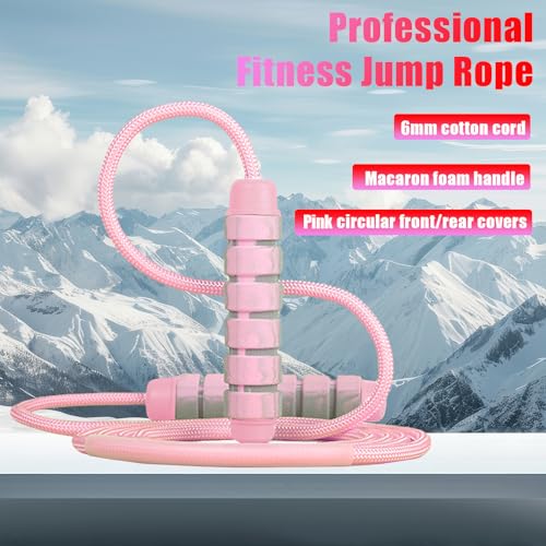Jump Rope for Women & Men Adjustable Length Cotton Skipping Rope for Adults & Kids Workout Equipment for Weight Loss, Cardio, Boxing & Fitness Suitable for Home, Gym & School Use