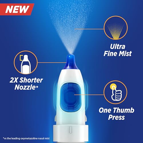 Theraflu Severe Congestion Relief Nasal Mist + Cooling, Oxymetazoline HCI 0.05% Nasal Decongestant, 12 Hour Relief, Ultra-Fine Mist, 0.34 fl oz