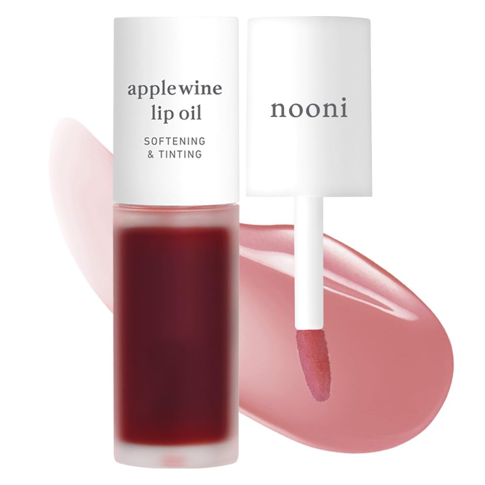 NOONI Korean Hydrating Lip Oil - Appleberry | Long-Lasting, Moisturizing, Plumping, Revitalizing for Dry Lips, Waterproof, No Peel Off, Hydrating, Nourishing Crystal Clear, 0.12 FL Oz