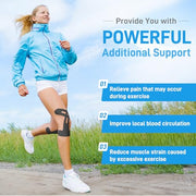 Kinesiology Tape for Knees, 10 Count Knee Tape for Knee Pain Relief Pre Cut, Latex Free Knee Tape, Support Muscles and Joints, Knee Kinesiology Tape Pre Cut, Waterproof and Elastic (Black)