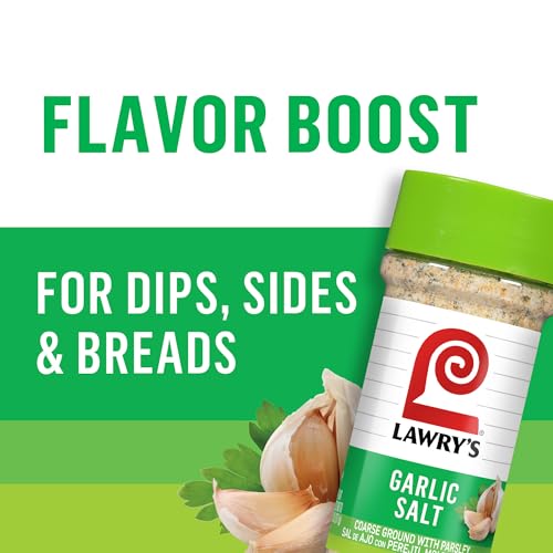 Lawry’s Garlic Salt, Coarse Ground with Parsley, No MSG Added, Kosher Certified, Flavorful Salt for Chicken, Pork & Steak, 11 oz
