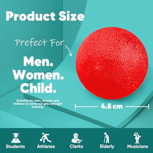 Stress Balls for Adults (6 Pack), Grip Strength Trainer, Hand Strengthening Devices, Hand Exercisers for Strength, Exercise Balls Physical Therapy, Wrist Finger Strengthener, Forearm Exerciser