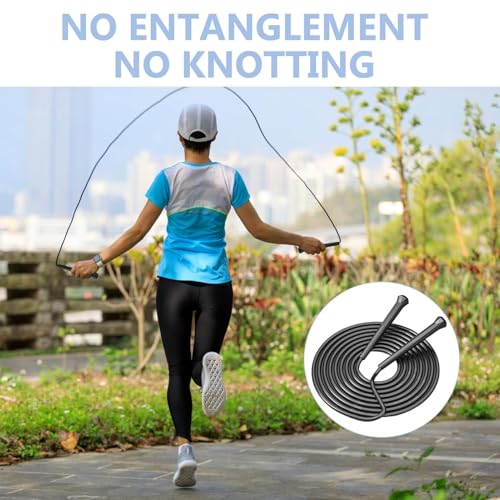 10 ft Speed Jump Rope with Handle, Adjustable Skipping Rope for Men Women, 3 oz Ultra-light Professional Fitness Boxing Cross Fit Exercises Gym Cardio Endurance Training Lovers (Black)
