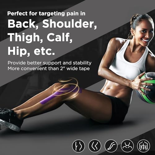 OK TAPE Extra Wide Kinesiology Tape, Precut K Tape Strips, Elastic Physical Therapy Athletic Tape for Pain Relief & Joint Support | Back, Shoulder, Knee (4" x 10" - 10Pcs) Beige