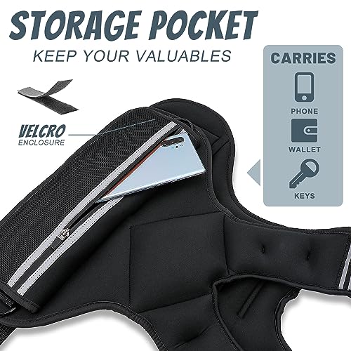 JoyPlus Adjustable Weight Vest,Strength Training Running Vest, Workout Equipment, Sport Exercise, Fitness, Weight Loss for Men 12LB, Women 8LB, Velcro or Buckle