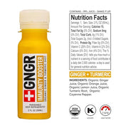 +GNGR Immunity Booster Organic Ginger and Turmeric Shot - Cold Pressed Ginger Shots with Turmeric, Cayenne Pepper, Orange, Lemon for All Natural Immune & Digestive Support (2 Oz, Pack of 12)