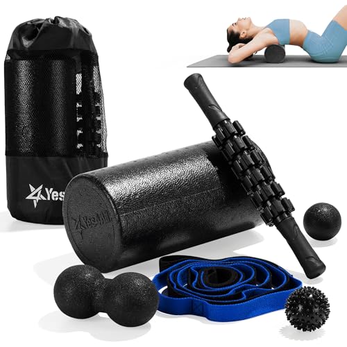 Yes4All High-Density EPP Round Back Roller Foam, Exercise Foam Roller for Yoga, Pilates & Stretching - 12, 18, 24, 36 inch