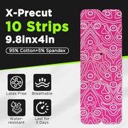 OK TAPE Kinesiology Tape for Ankle - 10 Precut Strips | Professional-Grade Water-Resistant & Breathable Ankle Tape for Sports Injury Recovery, Support, 10pcs, Pink