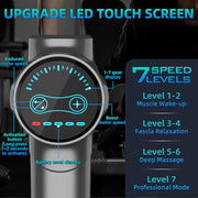 YANRAN Deep Tissue Massage Gun Portable, Percussion Massage Gun with 7 Levels & 6 Massage Heads, Electric Massager for Muscles Pain Relief, Gifts for Men Women Athletes for Sports and Relaxation