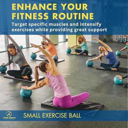 ProBody Pilates Small Exercise Ball - 9 Inch Workout Ball for Stability, Barre, Yoga, Core & Physical Therapy