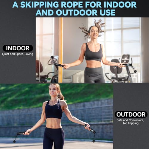 Skipping Rope with Counter, Cordless Jump Rope, Smart Weighted Jump Rope, Adjustable Digital Counting Jump Ropes, Cordless Weighted Jump Rope for Lose Weight, Burn Calories