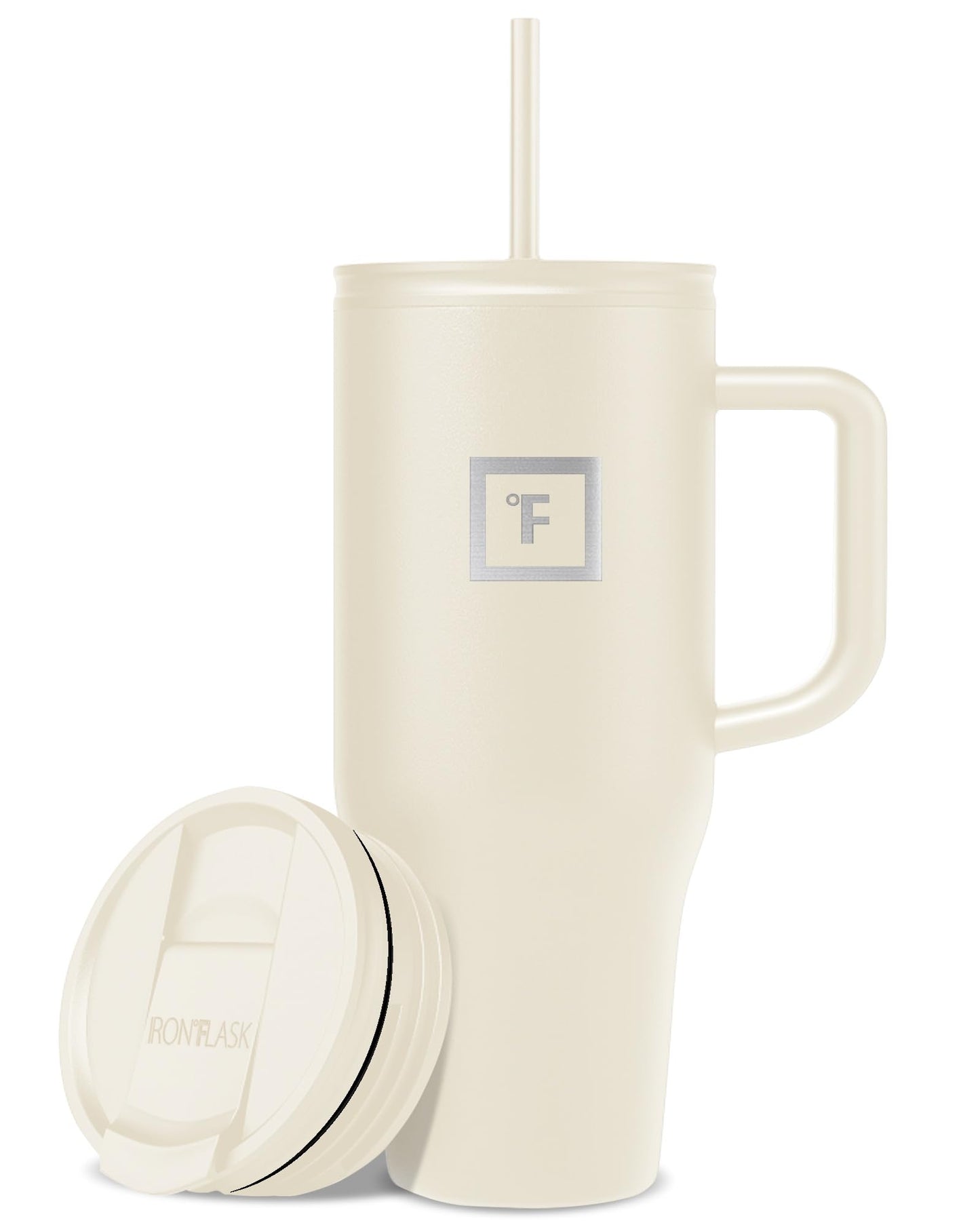 IRON °FLASK Co-Pilot Insulated Mug w/Straw & Flip Cap Lids - Cup Holder Bottle for Hot, Cold Drink - Leak-Proof - Water, Coffee Portable Travel Mug - Aurora, 32 Oz