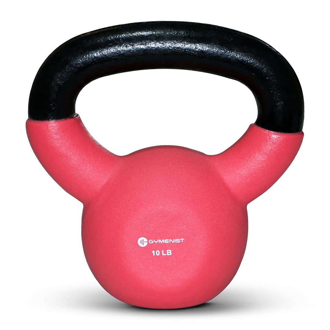 GYMENIST Kettlebell Fitness Iron Weights with Neoprene Coating Around The Bottom Half of The Metal Kettle Bell